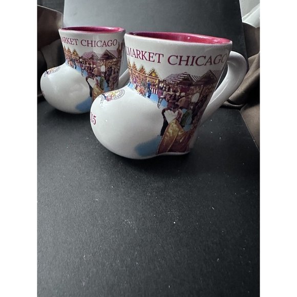 2 20TH ANNIVERSARY CHRISTKINDLMARKET CHICAGO BOOT MUGS 2015 Pair Set - Picture 8 of 12
